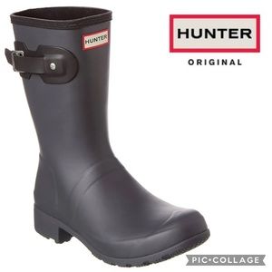 Hunter Original Tour Short Rainboot {Grey/Blk} 7